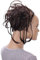 CAISHA XXL Haarteil Haargummi Daisy Dutt Hochsteckfrisuren Mit Geflochtenen Zöpfen Gewellt Kunstfaser Hitzebeständig DM17cm Schokobraun G2D