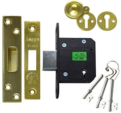Legge BS 5-Lever Mortice Deadlock Polished Brass 1¾ / 45mm