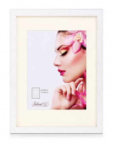 IDEAL TREND 3D Objektrahmen Holz Bilderrahmen Wanddeko Collage Poster Shirt Trikot Rahmen HR: Farbe: Weiß | Format: 20x30