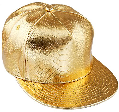 KYEYGWO PU Leather Baseball Cap for Men Women, Unisex Hip Hop Hats | 7cm Wide Flat Brim, Head Size 50-60cm, Snapback Closure, Sun Hat, Daily Wear, Street Style, Party Costume, Casual Outings