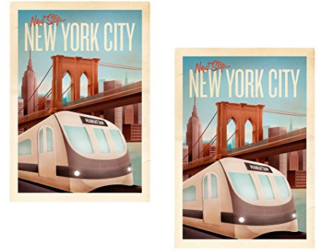 24/7stickers TR026 / 2X New York NY City Aufkleber ca. 6x8,5cm Travel Koffer Gepäck Work Adventure USA Big Apple Sightseeing