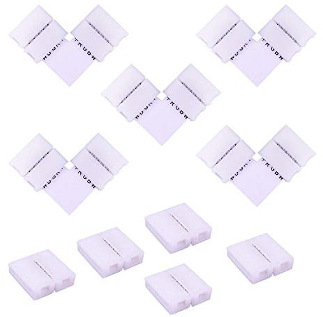 BoHong RGBW LED Streifen Eckverbinder 5-Polig Schnellverbinder 10mm Breit SMD 5050 Verbinder L Strip Anschluss Band Verteiler Steckverbinder