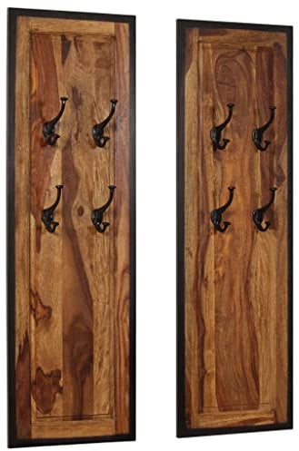vidaXL Akazieholz Massiv 2X Wandgarderobe Garderobe Flurgarderobe Wandpaneel