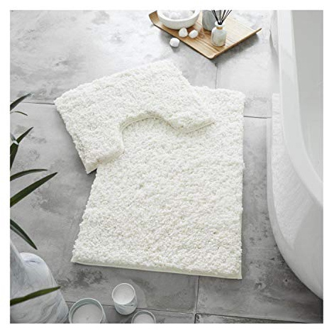 Lions Bath Mat Set - Ultra Soft Fluffy Bathroom Mat Sets 2 Piece, Absorbent Bathroom Rugs, Non Slip Microfiber Bathmat, Machine Washable, Shaggy Rug, 50x80cm, 100% Polyester