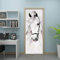 YMYGO Sticker Porte Effet 3D Art Abstrait Animal Cheval Blanc Stickers Porte Poster 3D Papier Peint Porte Trompe l'oeil pour Salon Chambre Décoration De La Maison Stickers Muraux Imperméable 77x200cm