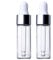 CMJ 2 x 5ml CLEAR Glass Bottles Ear Eye Drops Pipette Dropper Silver White Lid Aromatherapy Empty