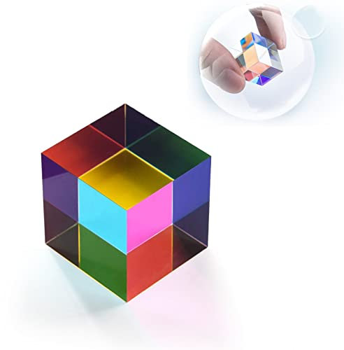 Fotografie Prisma, Optisches Glas Würfel Prisma, Lichtspektrum Physik Prisma, Transparent Cube Optisches Glas, Refraktor-Kristallprisma, Kristall Regenbogen Maker, für Unterrichtsstunden Fotografie