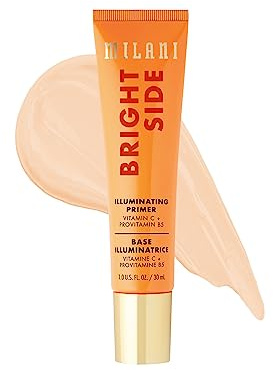 Milani Face Primer for Makeup - Bright Side Brightening & Illuminating Primer with Vitamin C, Squalane & Jojoba Oil, 1.0 Fl. Oz