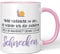 JUNIWORDS Tasse, Rosa, Keramik, Rund, 330 ml, Sieht vielleicht so aus, als würde ich dir zuhören. Doch in Wahrheit denke ich an Schnecken (1001511)