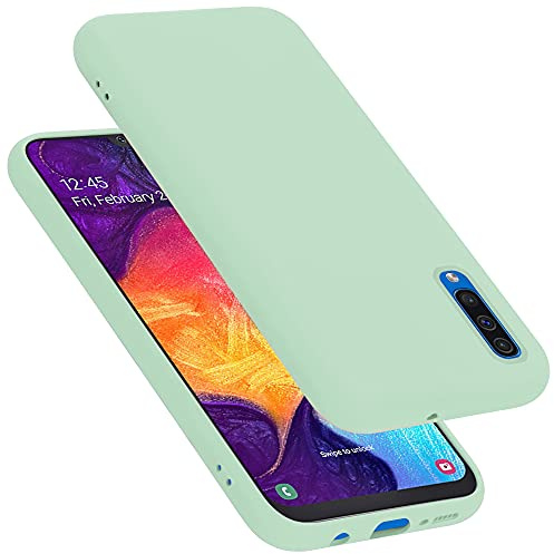 Cadorabo Hülle kompatibel mit Samsung Galaxy A50 4G / A50s / A30s Hülle Silikon Handyhülle für Galaxy A50 4G / A50s / A30s Case aus flüssigem Silikon- dünne TPU Schutzhülle - Liquid HELL GRÜN
