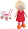 Haba 950 - Puppenwagen Herzen, niedlicher Puppenwagen mit zweifach verstellbarem Bügel, Matratze, Kissen und Decke, ab 12 Monaten & 302108 - Puppe Annelie, mit Kleidung und Haaren, 30cm, ab 18 Monaten