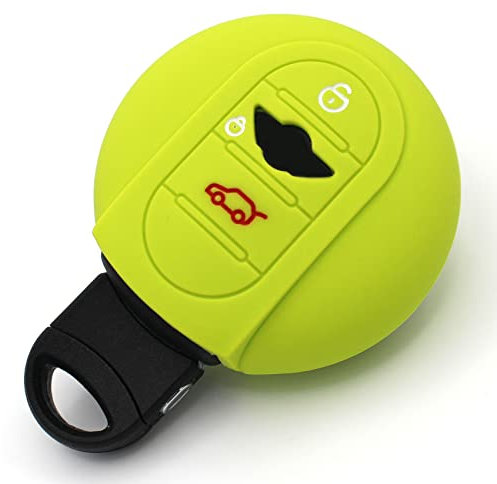 Autoschlüssel Hülle für 3 Tasten Auto Schlüssel Schutzhülle Silikon Schlüsselhülle Cover Kfz Zubehör MIB (Limegreen)