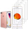 annaPrime Coque et Verre trempé Écran pour Apple iPhone 8 4.7, Coque Silicone TPU Souple Anti-Choc Ultra résistant avec Coins Renforcés Transparent + 3 Films Verre Trempé Transparent