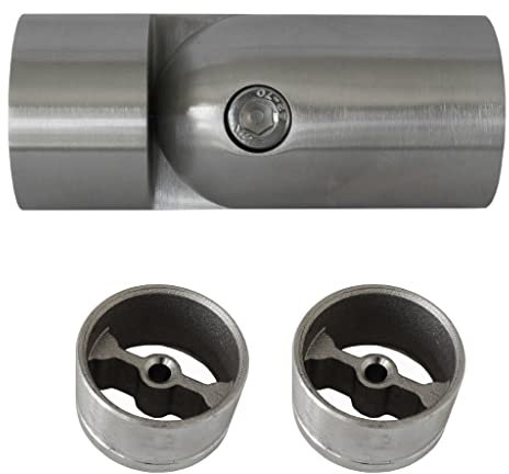 90-180° Gelenkverbinder mit 2 Adaptern für Ø 42 mm Holzhandlauf