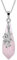 Nupuyai Rose Quartz Crystal Point Pendant Necklace for Women Men, Flower Wrap Faceted Healing Stone Quartz Point Pendant with Chain