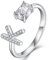 YL Anfängliches Klingeln 925 Silber Ein Alphabet Buchstabe K Einstellbarer Ring Schmuck Geschenke für Damen(Größe 54)