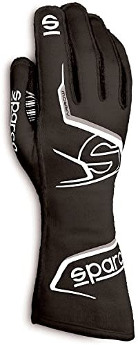 Sparco 00255708NRBI Handschuhe Arrow Kart, Größe 08, Schwarz/Weiß
