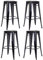 Duhome Barhocker Eisen Barstühle 4er Set, Sitzhöhe 76cm Tresenhocker, Stapelbar Metall Bistrohocker mit Fußstütze im Industry Design, Schwarz