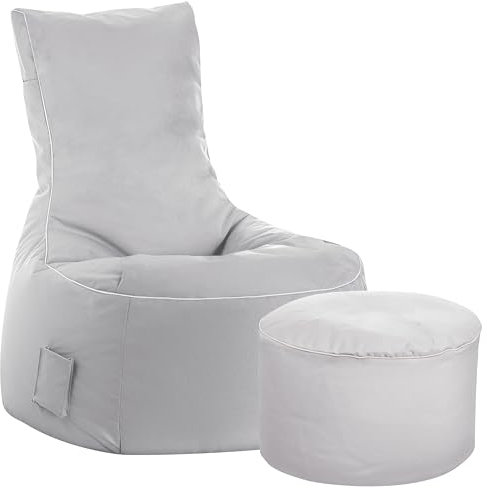 Sitting Point Sitzsack-Set Scuba Swing + Hocker grau