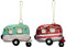 Baumschmuck Wohnwagen (2er Set) - Baumkugel Caravan, Camping Weihnachtsdeko, Christbaumkugel