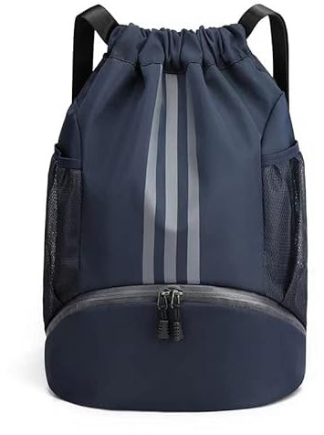 TKTTBD Turnbeutel für Damen & Herren-Sporttasche Aus Nylon Mit Kordelzug,Beutel Rucksack,Rucksack mit Kordelzug,Sportbeutel, Gym Bag, Rucksackbeutel für Sport und Reisen (Dunkelblau)