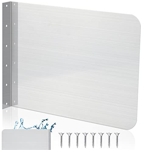 Amylove 43.2 cm x 30.5 cm Edelstahl Spritzschutz Edelstahl Wandhalterung Spritzschutz mit Schrauben Spritzschutz für Waschbecken Badezimmer Spüle Seite Spritzschutz für Küche Restaurant
