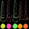 Silars Schwarzlicht Party Deko, 10 Stücke Neon Hängende Spiralen Papiergirlande UV Schwarzlicht Papier Girlande Leuchtend Party Zubehör, Neon Spiral für Hochzeiten, Geburtstag, Weihnachten