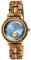 Holzwerk Germany Handgefertigte Designer Damen-Uhr Öko Natur Holz-Uhr Braun Blau Grün Rot Rosa Holz Armband-Uhr Analog Klassisch Quarz-Uhr (Braun.Blau)