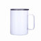 LADRENTDU Étanche Gourde Sport Gourde Isotherme Tasse De 12 Oz Avec Poignée En Acier Inoxydable 304 Tasse De Bureau Isolée Café Bière Tasse D'eau, Sublimation Blanche Peinte, 12 Oz/360 Ml