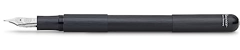 Kaweco SUPRA Füllhalter Schwarz I Exklusiver Aluminium Füllfederhalter für Tintenpatronen mit hochwertiger Stahlfeder inkl. Retro Metallbox I Füller 95-165 mm I Federbreite: BB (Extra Breit)