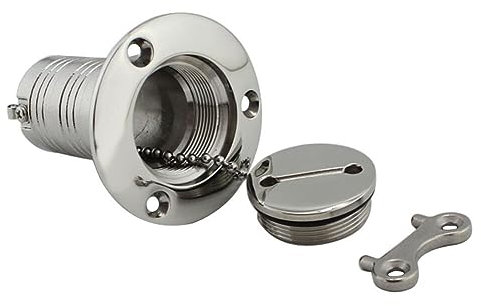 ihreesy Edelstahl Marine Einfüllstutzen, Boot Kraftstoffeinfüllteile Tankstutzen Marine Deck Befüllung Füllstoff Cap Boot Tankdeckel Benzintank Schlüssellose Kappe Ersatz,2 Zoll