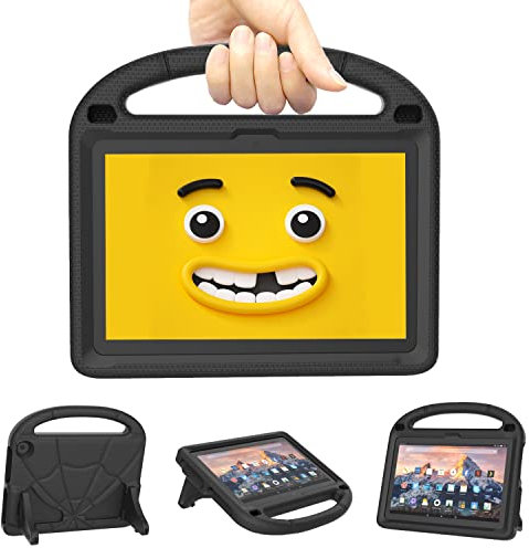 Fire HD 8 & 8 Plus Tablet Hülle für Kinder (12/10th Generation, 2024/2022/2020 Release), Patamiyar Leichte Stoßfeste Schutzhülle mit Griff Ständer für Fire HD 8 Kids & Kids Pro Tablet -Schwarz