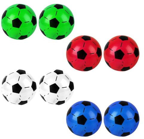 MEMOFYND 8 Stück Elastische Lederbälle, Outdoor-Kinderfußball, Aufblasbarer Fußball, Strandfußball, Geeignet Für Sommerstrandschwimmen, Sportspiele, Partyzubehör (25 cm)