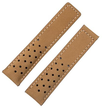 FACDEM 20 mm 22 mm 24 mm echtes mattiertes Lederarmband für TAG Strap Für Heuer Carrera Aquaracer Monaco F1 Uhrenarmband Schnalle, 22 mm, Achat