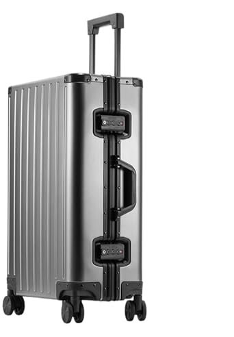 BODHIS Rollkoffer Koffer Reisekoffer Gepäck Koffer Legierung Trolley Fall Metall Koffer Silent Universal Rad Gepäck Koffer Trolley (Color : A, Size : 28inch)