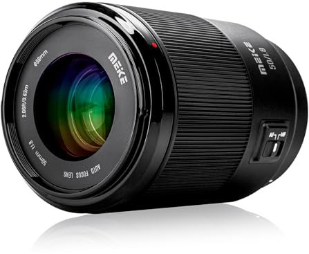 Meike Obiettivo 50 mm F1.8 Full Frame AF STM (motore passo-passo) Apertura standard Messa a fuoco automatica Obiettivi fissi per ritratti Prime per fotocamere Mirrorless Sony E Mount A9 A7III A7II A7