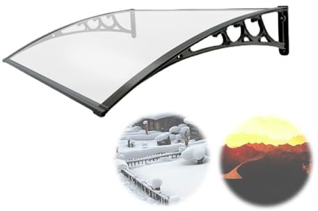 Door Window Awning, Modern Polycarbonate Canopy with Bracket, Overhang Exterior Rain and Snow Shed Cover (Size : 60x80cm(24x31inch))