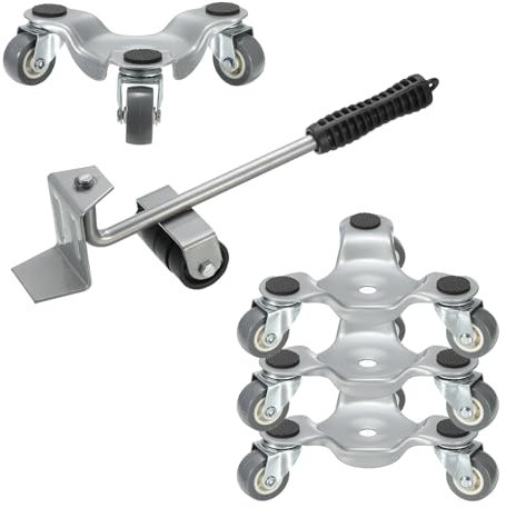 PATIKIL Furniture Mover Dolly, 4 Pack Furniture Triangle Moving Dolly with 3 Wheels 6-Inch Steel Movers Dolly, 200LB Load Capacity, Gray