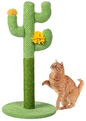 Xeihuul Arbre À Gratter pour Chat Cactus - Arbre À Chat Cactus De 60 Cm, Grattoir pour Chat Cactus avec Corde en Sisal, Grattoir Interactif pour Chaton