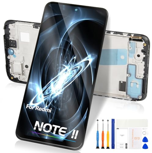 Pantalla LCD para Xiaomi Redmi Note 11 Display, Táctil Digitalizador Piezas de Repuesto Pantalla LCD para Redmi Note11 4G 2201117TG/2201117TI (Negro con Marco, No para Redmi Note 11s)
