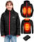 CYCYHEAT Kids Heated Jacket - Boys and Girls Heating Jackets Hoodie Coat Heated Body Warmer With Battery Pack Heated Clothing for Skiing