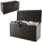 HOMASIS 379L Auflagenbox wetterfest, Gartenbox aus HDPE-Rattan, Aufbewahrungsbox mit Deckel & Griffen, abschließbar Gartenschrank, Kissenbox Auflagentruhe Gartentruhe Outdoor, 127 x 56 x 64 cm, Braun