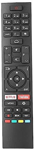 Mando a Distancia CT-8557 RC43157 Compatible con Toshiba/Polaroid/Hitachi/JVC TV 24WA2063DA 32WA2063DA 43UA2063DA 50HAK6151 58UA2063DG 65UA2063DG Sustitución Controlador con Netflix Youtube Botones
