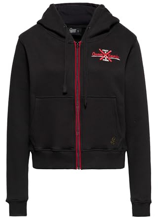Queen Kerosin Damen Kapuzenjacke Sweatjacke Mit Kapuze Retro Comic Art 50s Ski Vintage Damen Rockabella Fast & Curvy