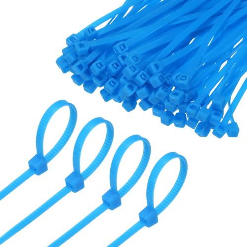M METERXITY 100-Pack Nylon Zip Ties 8 Inch 18 Lbs Nylon Cable Wire Ties Self-Locking Cable Zip Ties for Indoor/Outdoor/Home/Office/Garden/Workshop/Bundling Securing [Blue]