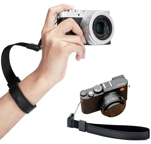 JJC Dragonne à dégagement rapide pour appareil photo compact et sans miroir avec œillet rond, Noir , taille unique