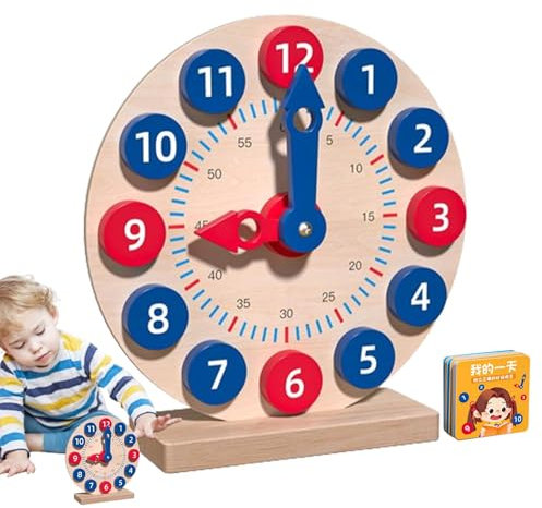 Lunaobrik Übungsuhr Zum Lernen Der Zeit - Lernuhr Für Kinder, Lernuhr Aus Mit 18 Karten | Zeitaktivitätsset, Übungsuhr, Analoge Kinderuhr Für Heimschulbedarf, Lernen Sie, Die Zeit Einfach