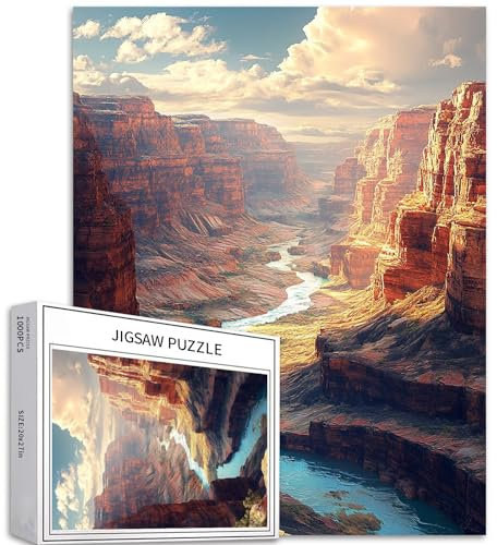 Expansive Canyon 1000-teiliges Puzzle für Erwachsene, robuste Klippenszene, Kunst-Puzzle, bunte DIY-Puzzles für Heimdekoration, Geschenke, Familienpuzzle, perfekt für Spielabende, 50,8 x 68,9 cm