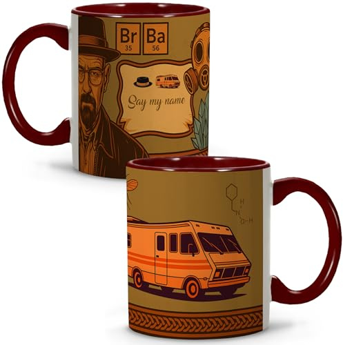 Taza Breaking Bad. Tazas Originales para Regalar. Breaking Bad Merchandising Caravana. Regalo Hombre. Tazas de Cafe Originales. LolaPixTaza WALTER WHITE