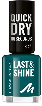 MANHATTAN Last & Shine schnelltrocknender Nail Polish, veganer & tierversuchsfreier Nagellack, langanhaltend, ultraglänzendes Finish, 8ml, Fb. 970 Beginners Luck